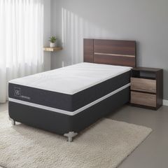 CIC Box Spring New Ortopedic B5 Black 1.5 Plazas + Muebles
