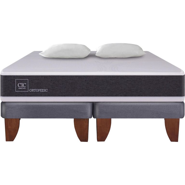CIC Cama Europea New Ortopedic 2 Plazas Bd + 2 Almohadas