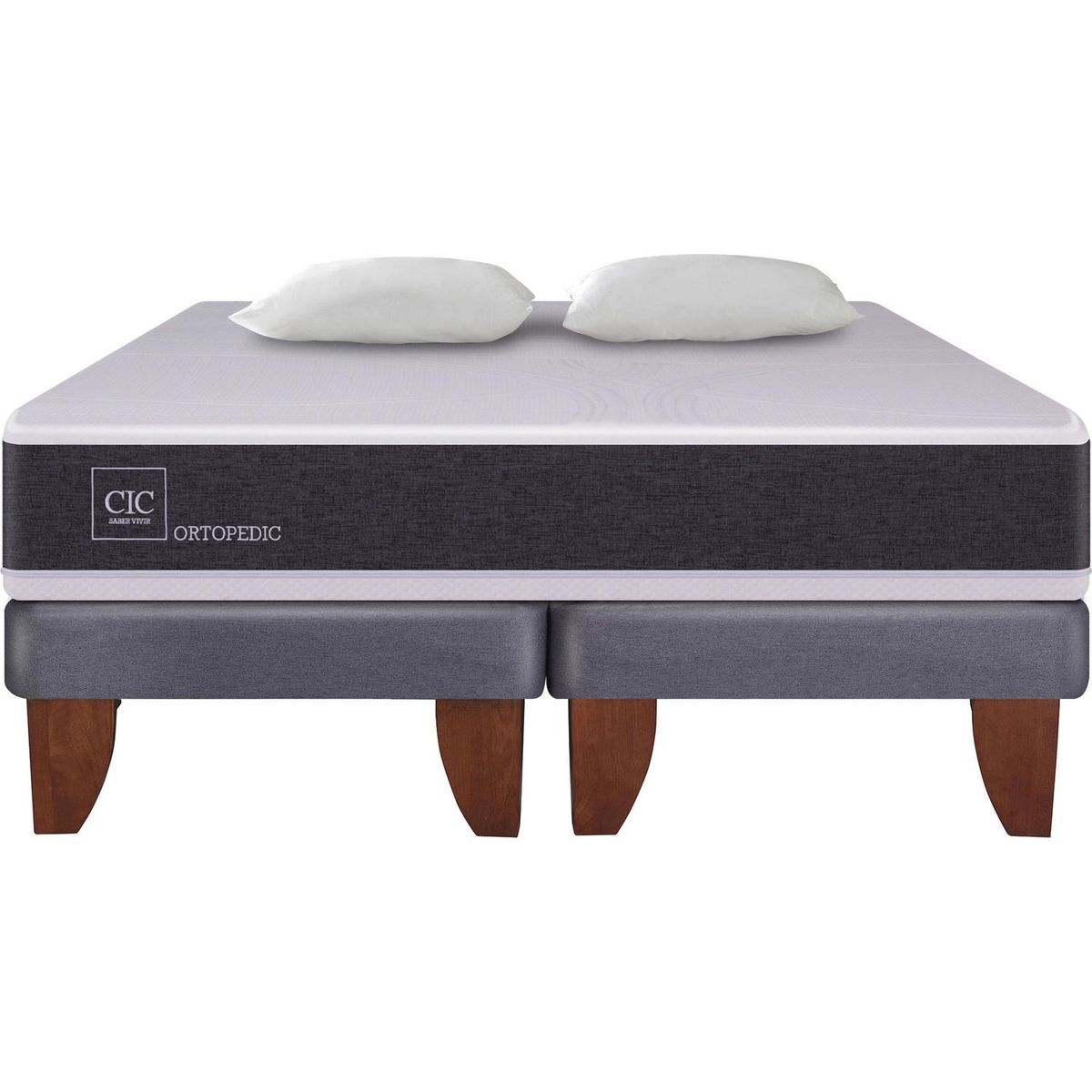 CIC - Cama Europea New Ortopedic 2 plazas BD + 2 almohadas