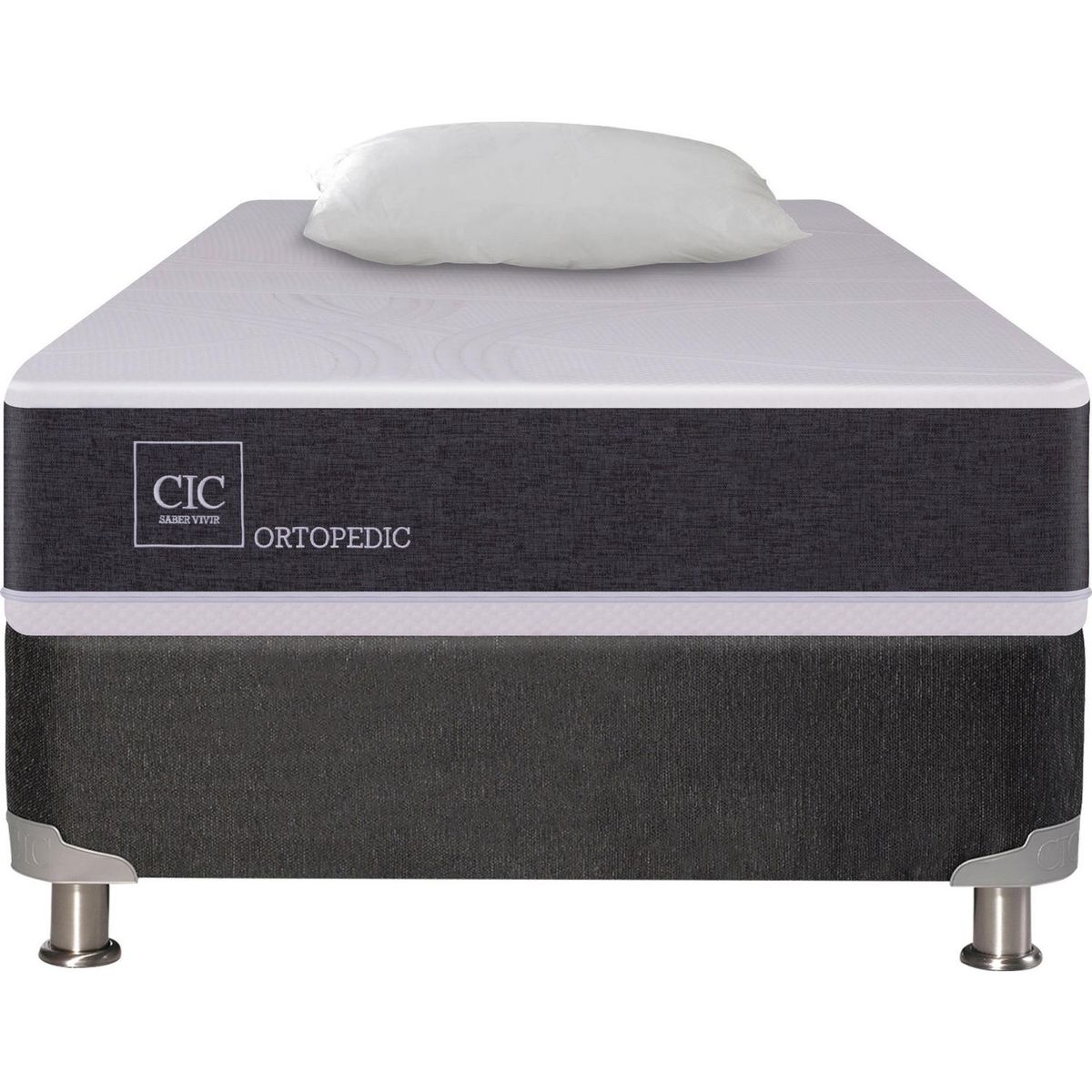 CIC - Box Spring New Ortopedic 1.5 plazas BN + almohada