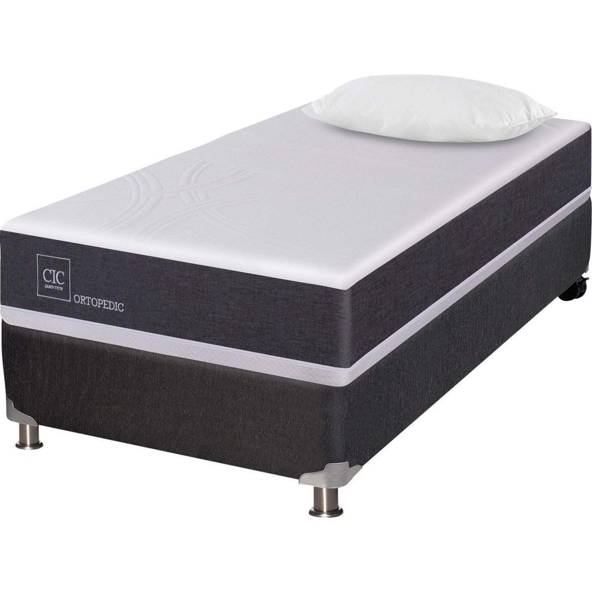 CIC - Box Spring New Ortopedic 1.5 plazas BN + almohada