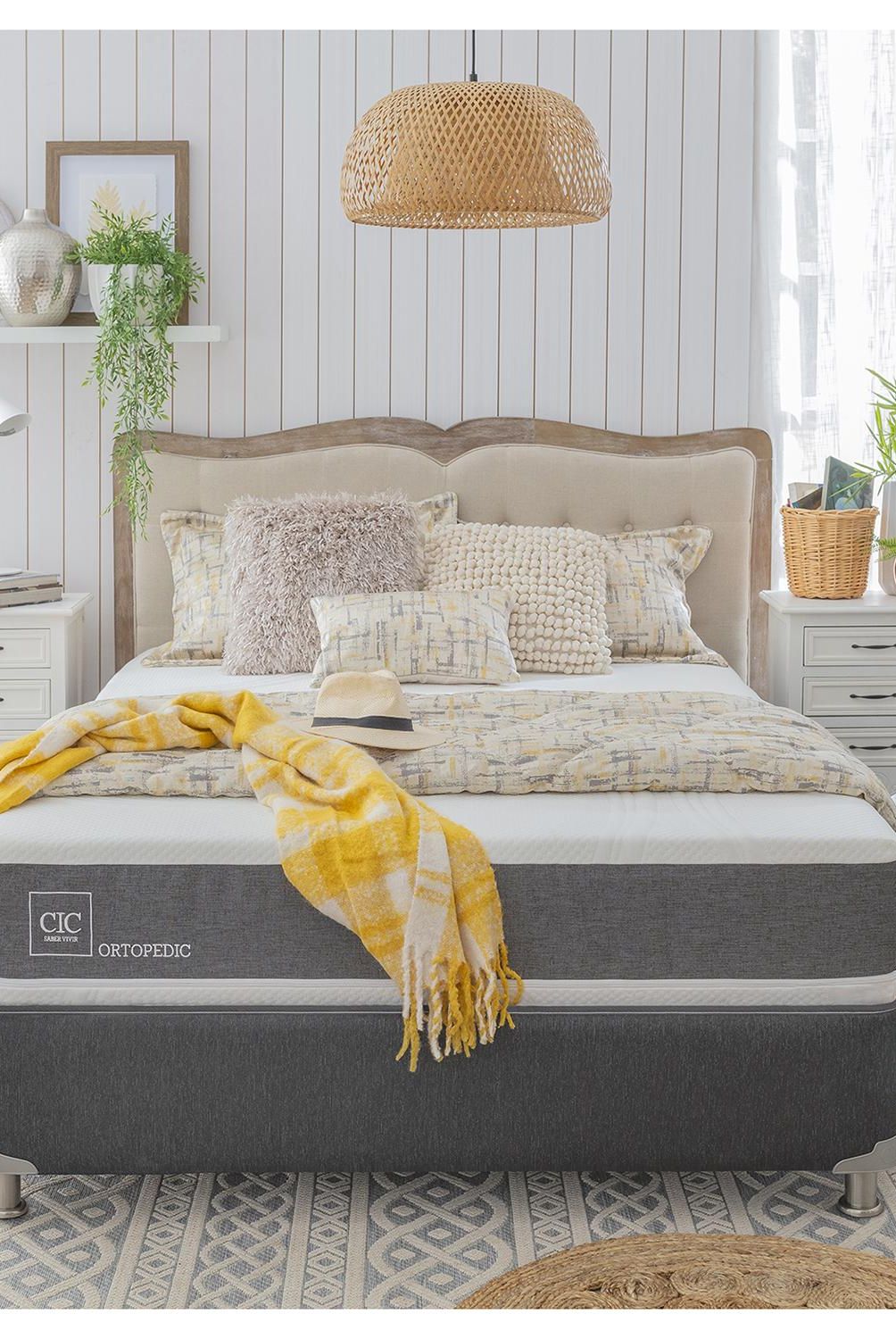 CIC - Box Spring New Ortopedic 2 plazas BN + 2 almohadas