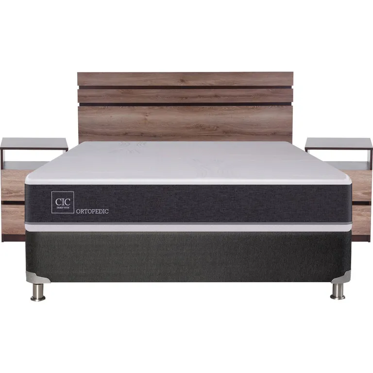Box Spring New Ortopedic 2 Plazas Bn + Muebles