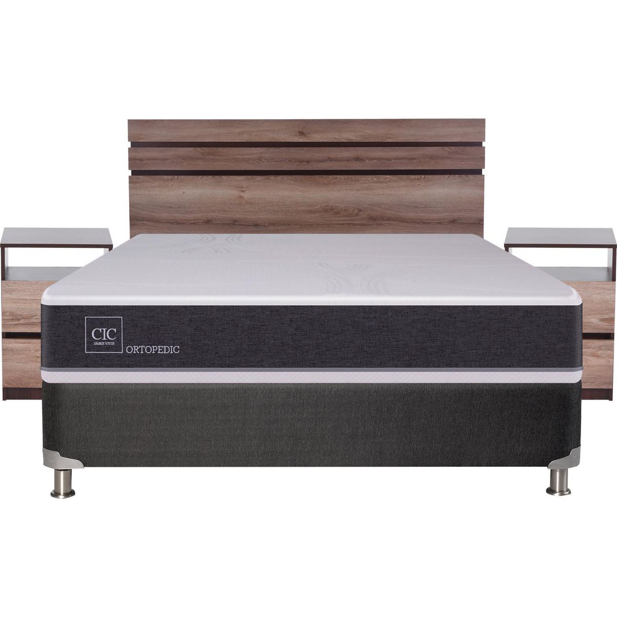 CIC - Box Spring New Ortopedic 2 plazas BN + muebles