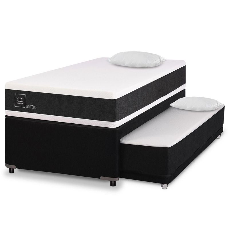 CIC - Divan Ortopedic Black 1.5 plazas + 2 almohadas vicoelasticas