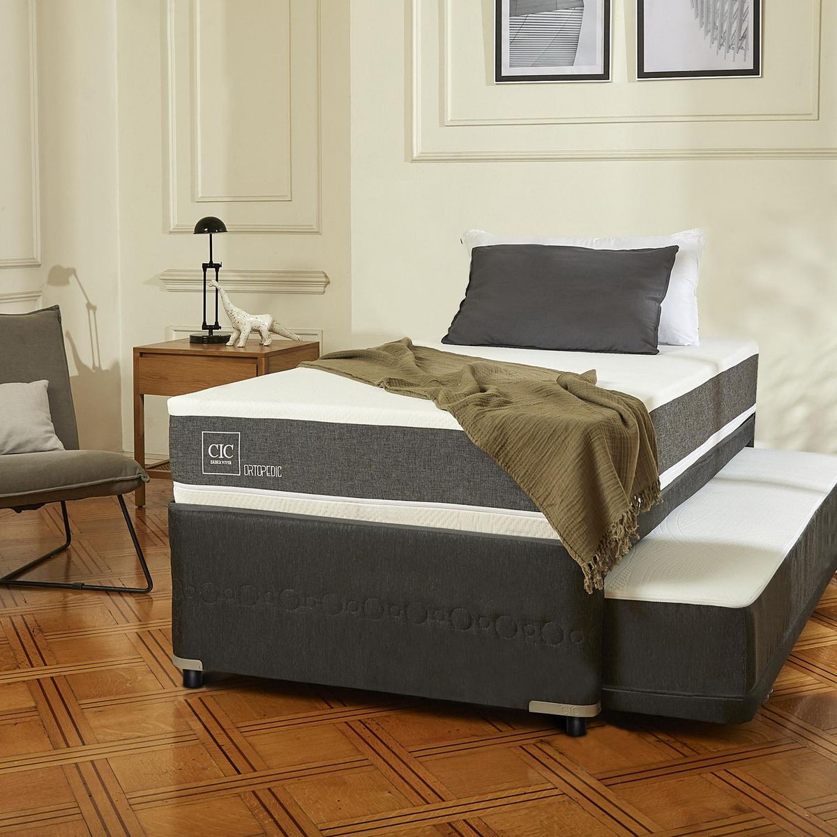 Divan Ortopedic Black 1.5 plazas + 2 almohadas vicoelasticas, marca CIC - Foto 2