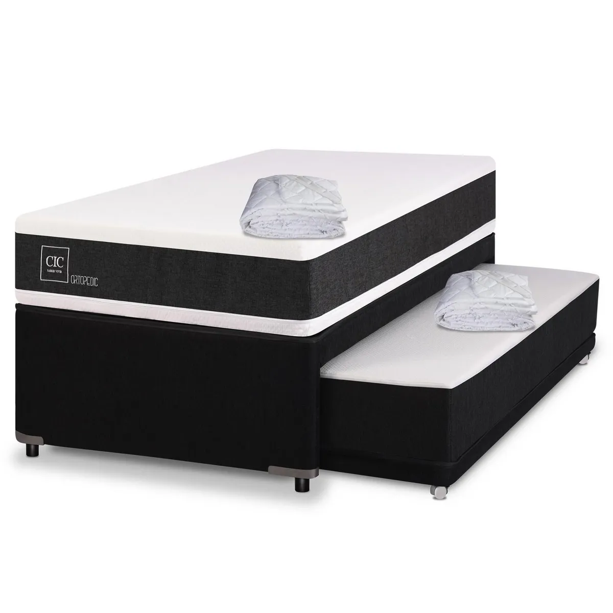 CIC - Divan Ortopedic Black 1.5 plazas + cubrecolchón