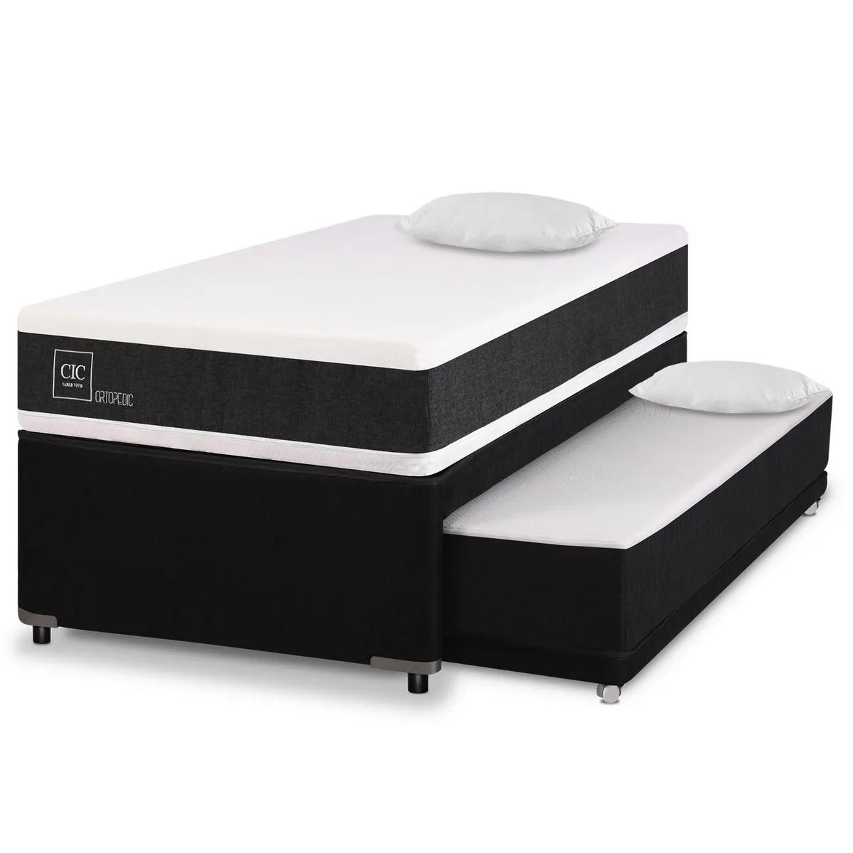 CIC - Diván Ortopedic Black 1.5 plazas + 2 almohadas