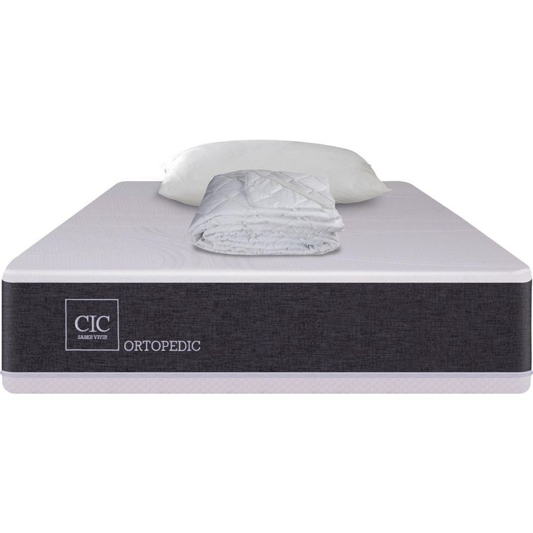 CIC Colchon Ortopedic 1.5 Plazas + Almohada + Cubrecolchón