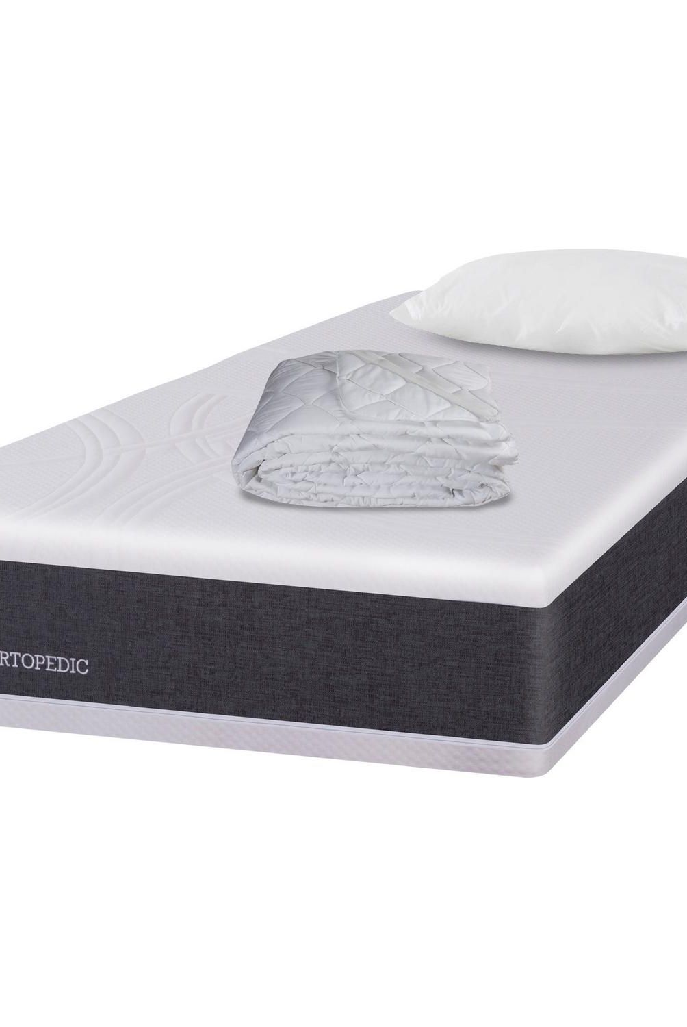 CIC - Colchon Ortopedic 1.5 Plazas + Almohada + Cubrecolchón