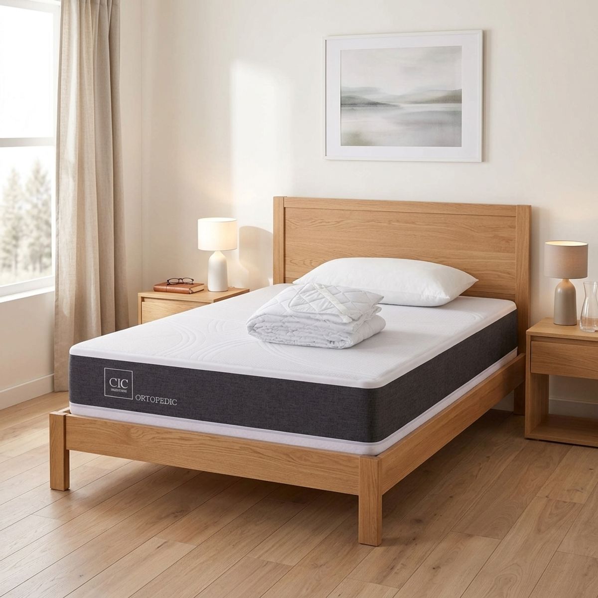Colchon Ortopedic 1.5 Plazas + Almohada + Cubrecolchón, marca CIC - Foto 2