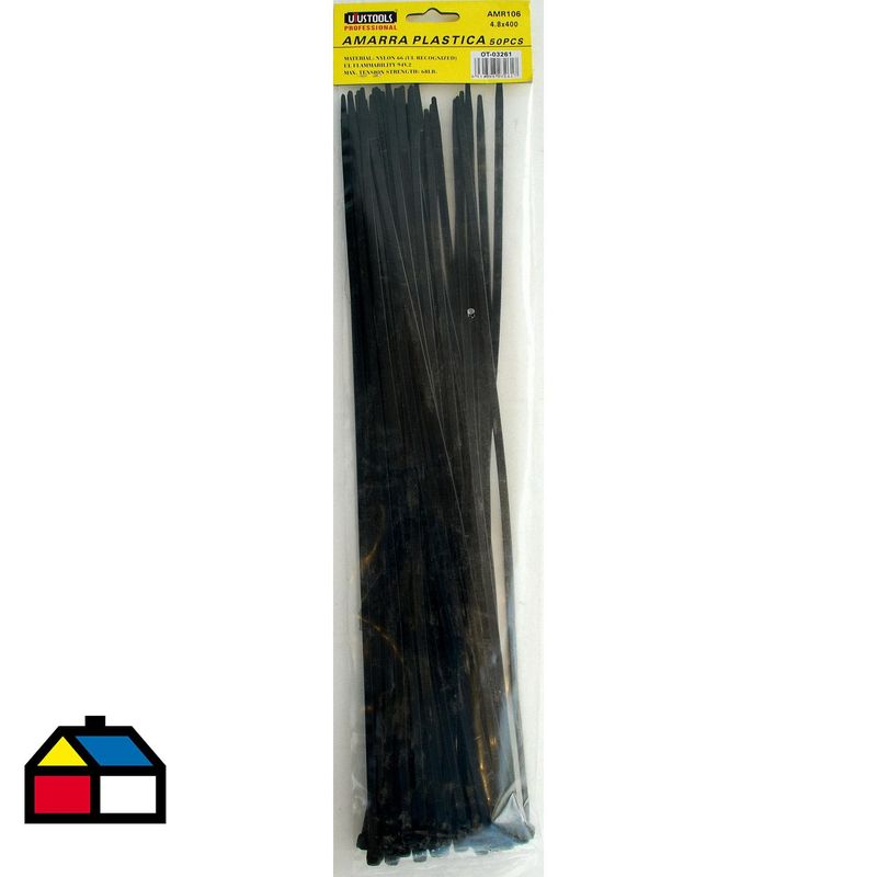 GRUPO UYUSA UYUSTOOLS - Amarra cables 4,8x400 mm Negro