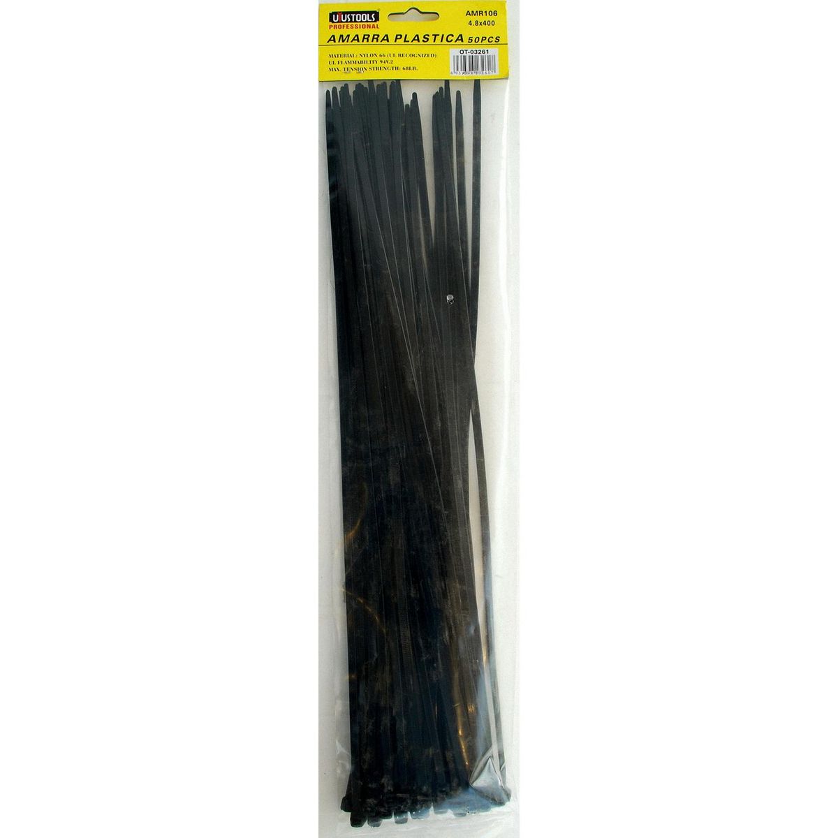Amarra cables 4,8x400 mm Negro, marca GRUPO UYUSA UYUSTOOLS - Foto 2