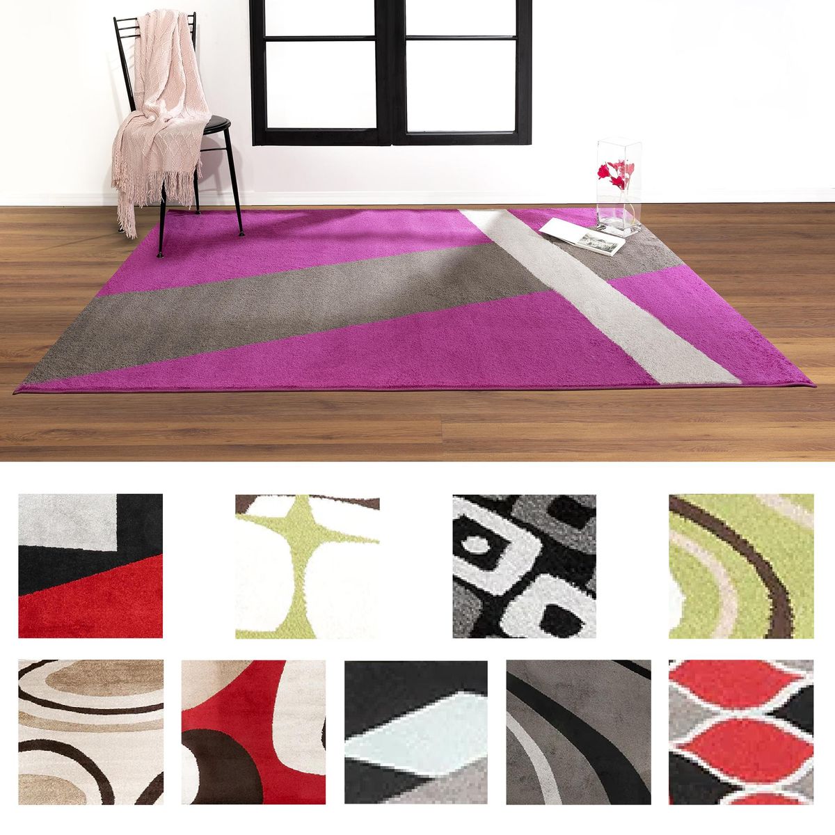 JUST HOME COLLECTION - Alfombra Frize 133x180 cm Polipropileno Colores Surtidos