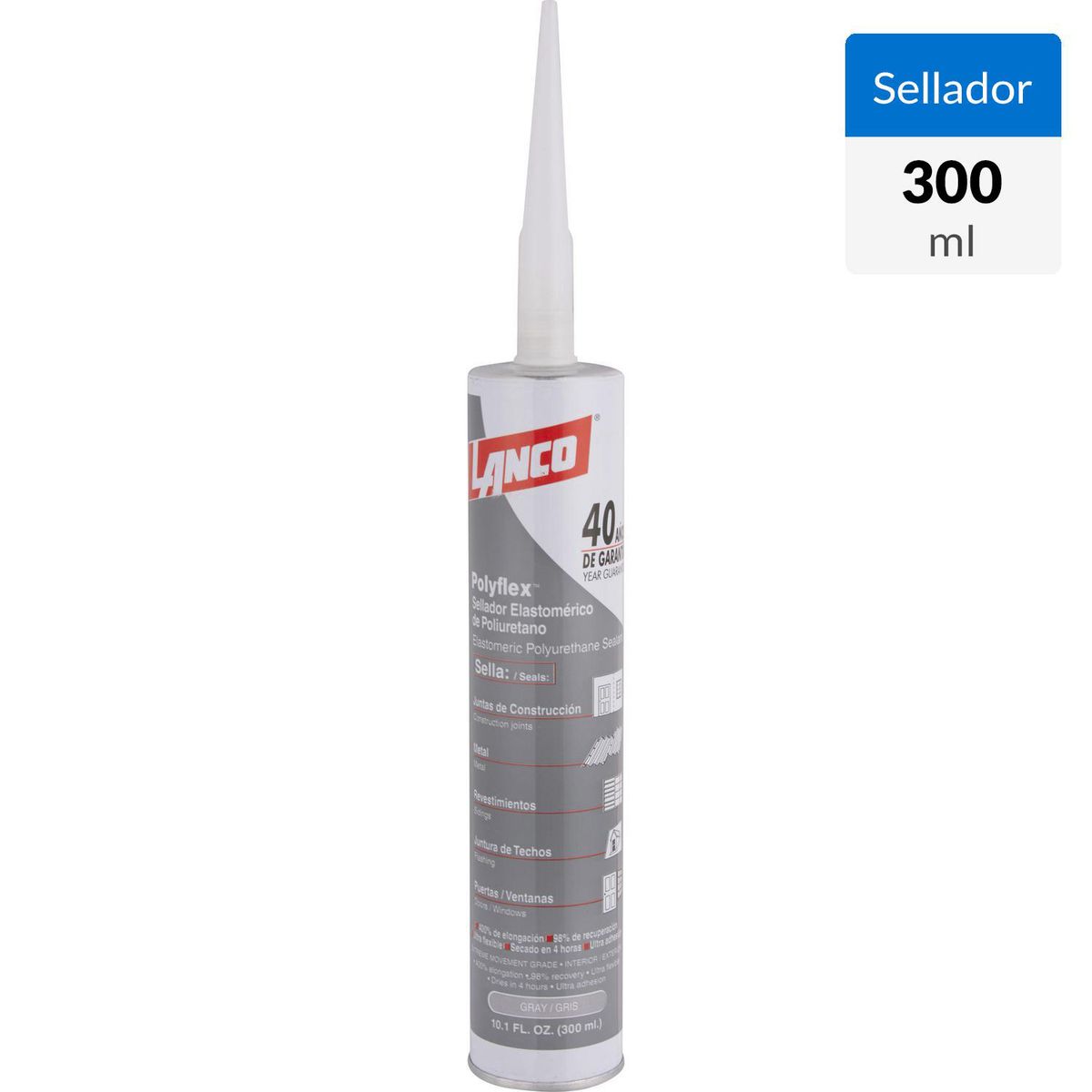 LANCO - Sellador Adhesivo Lanco Multiuso 300 ml Gris