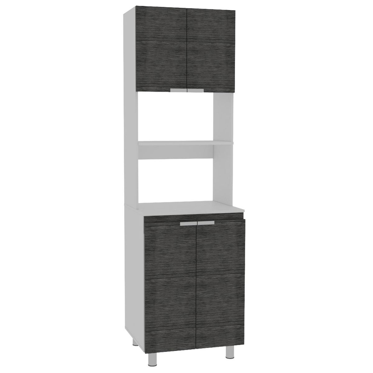 TUHOME - Mueble de cocina 60x51,3x205 cm Gris/blanco