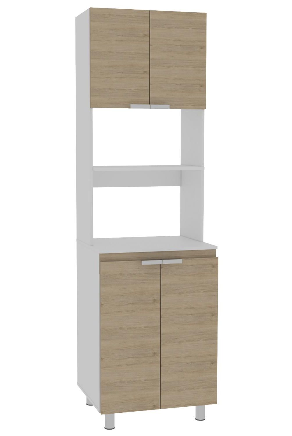 TUHOME - Mueble de cocina 60x51,3x205 cm Oak/blanco