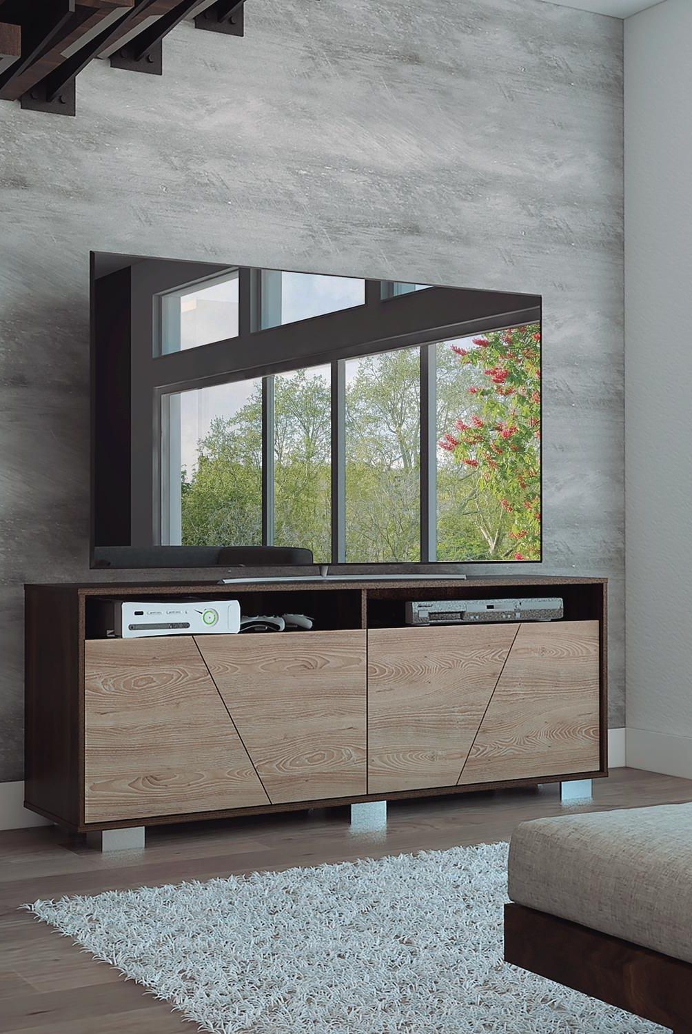 TUHOME - Rack de TV 70 " 155,5x40x61,3 Habano/miel