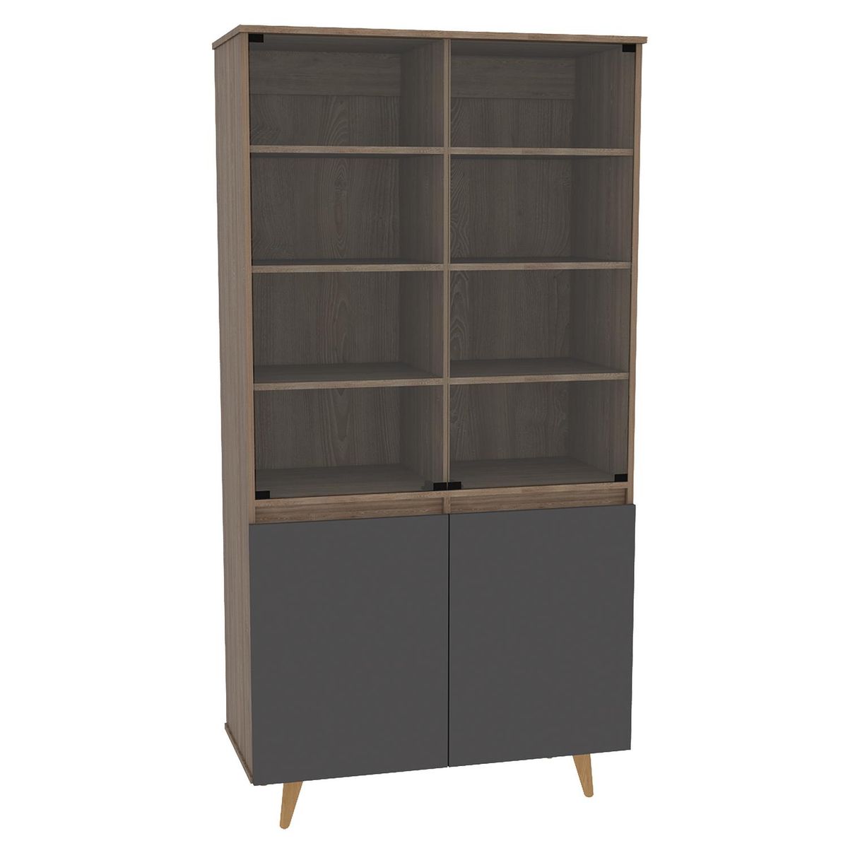 TUHOME - Vitrina 91,1x42,1x180 cm Miel/gris