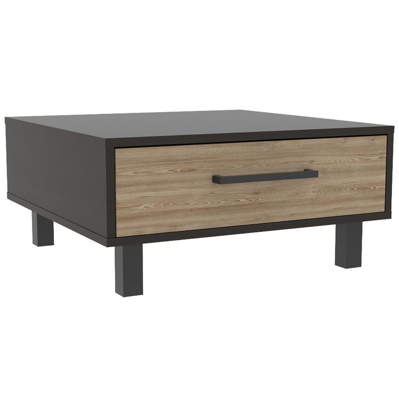 TUHOME - Mesa de centro 60x60x28,3 cm Wengue/miel