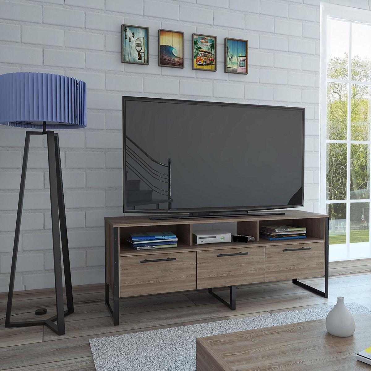 TUHOME - Rack de TV 60" 139,5x40,6x55 Miel