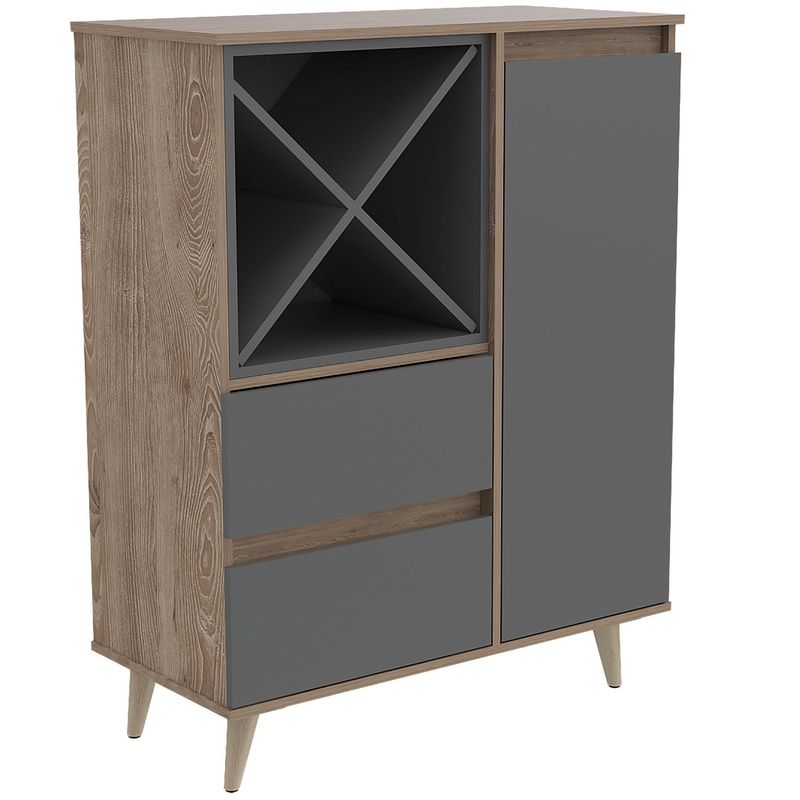 TUHOME - Bar 85,6x40x110 cm Miel/gris