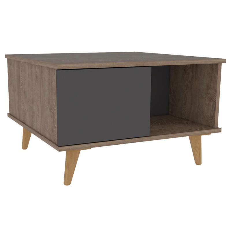 TUHOME - Mesa de centro 63,3x63,3x40 cm Miel/gris