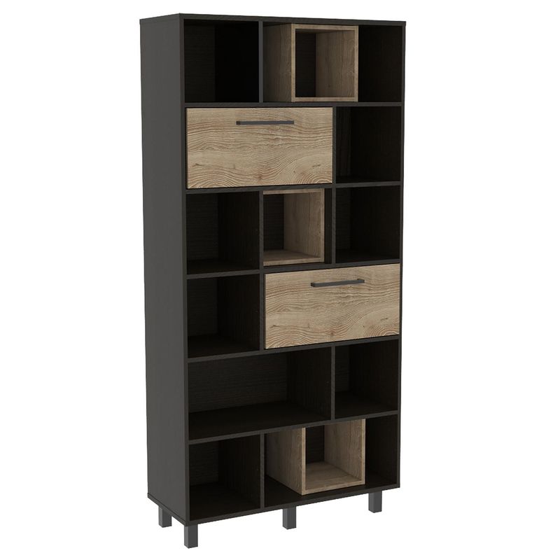 TUHOME - Estante Kaia Melamina 6 Nivel(es) 88.1x184.3x30.3 cm Wengué/Miel