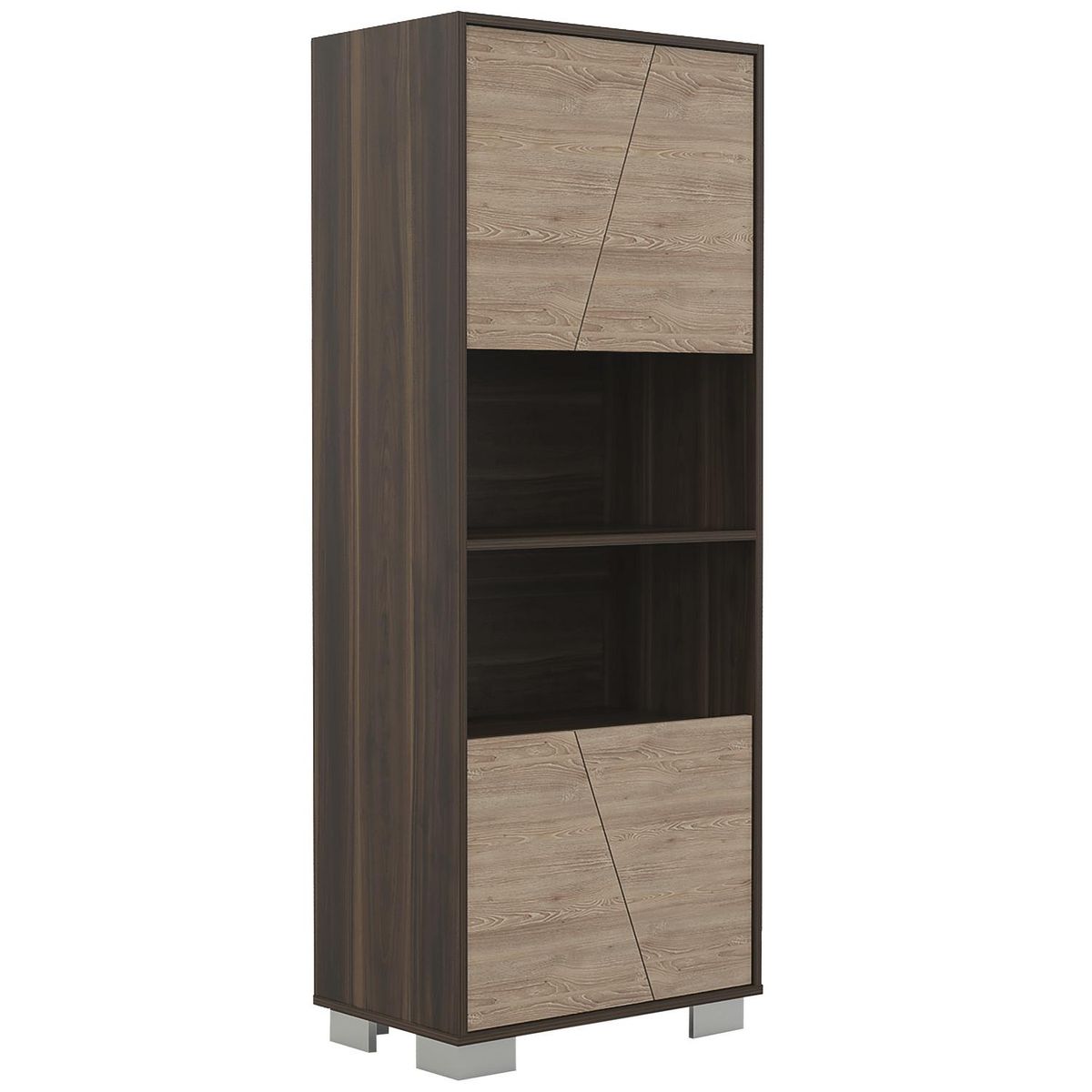 TUHOME - Estante Fraktal Melamina 2 Nivel(es) 59.5x153.5x38 cm Habano/miel