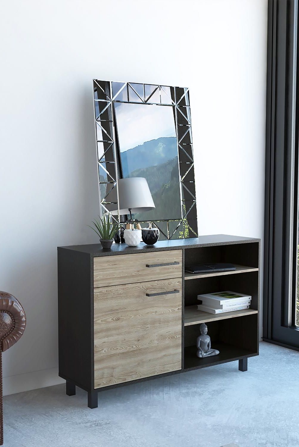 TUHOME - Buffet 120,1x35,3x81,4 cm Wengue/miel