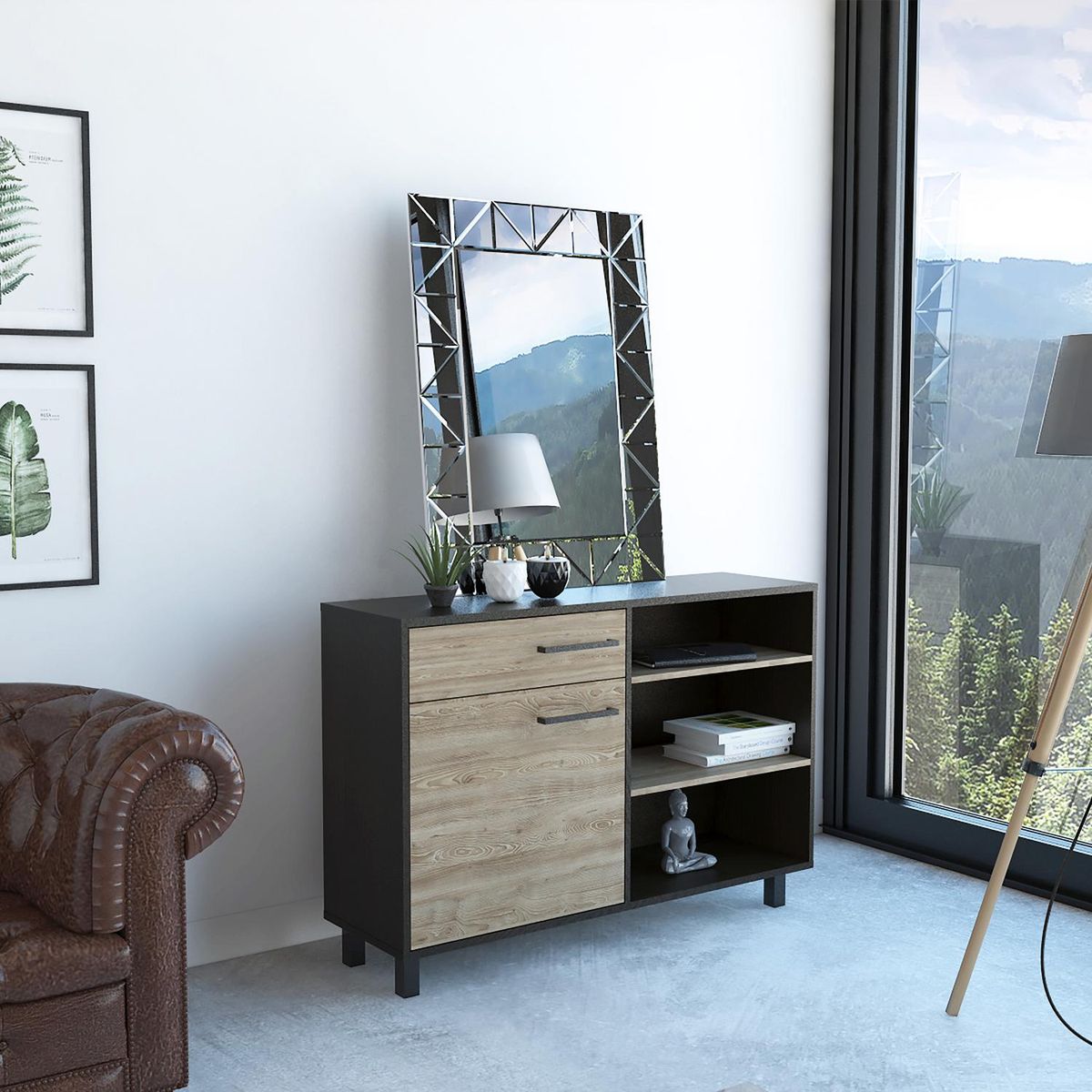 TUHOME - Buffet 120,1x35,3x81,4 cm Wengue/miel