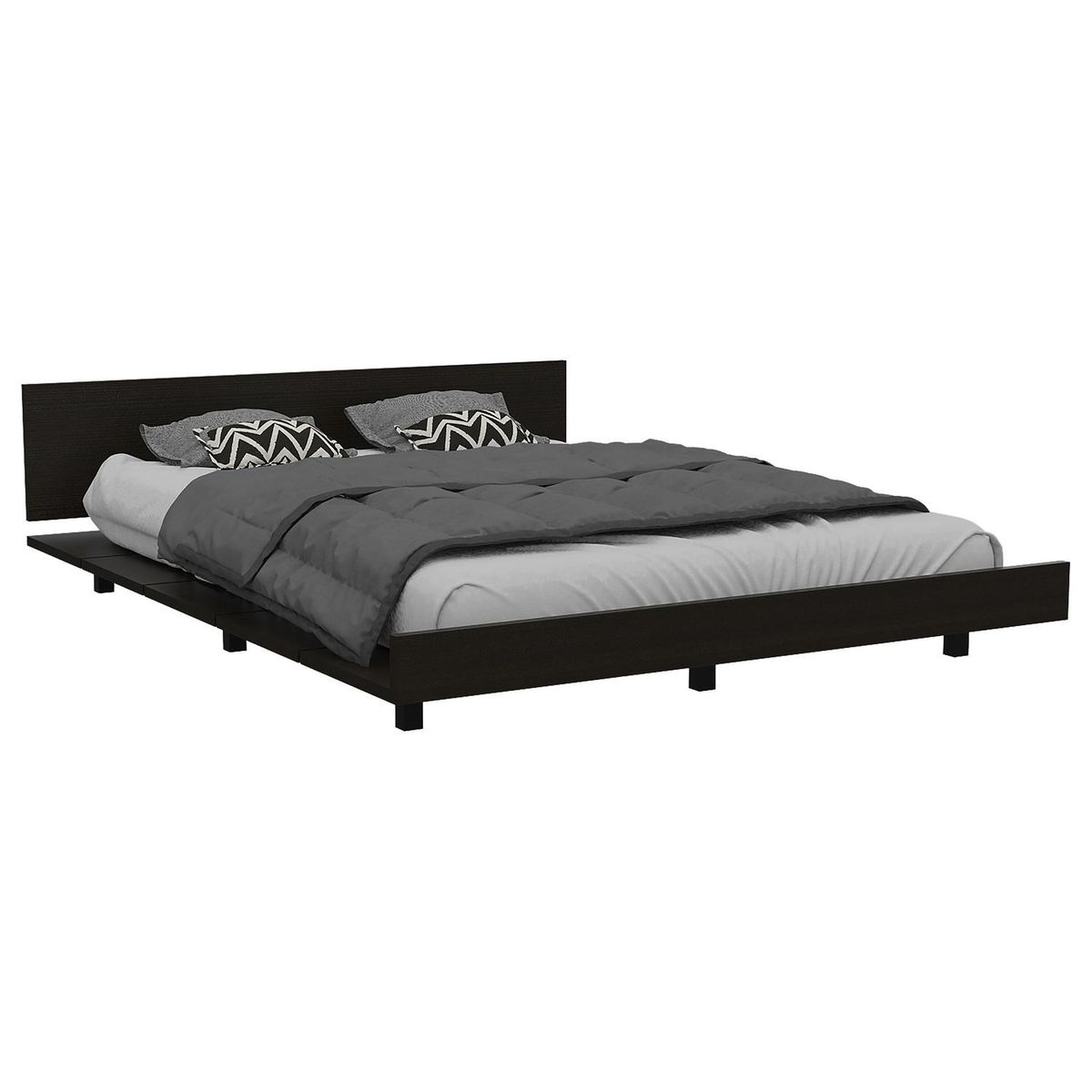 TUHOME - Cama 2 plazas Americana Kaia Wengue/miel