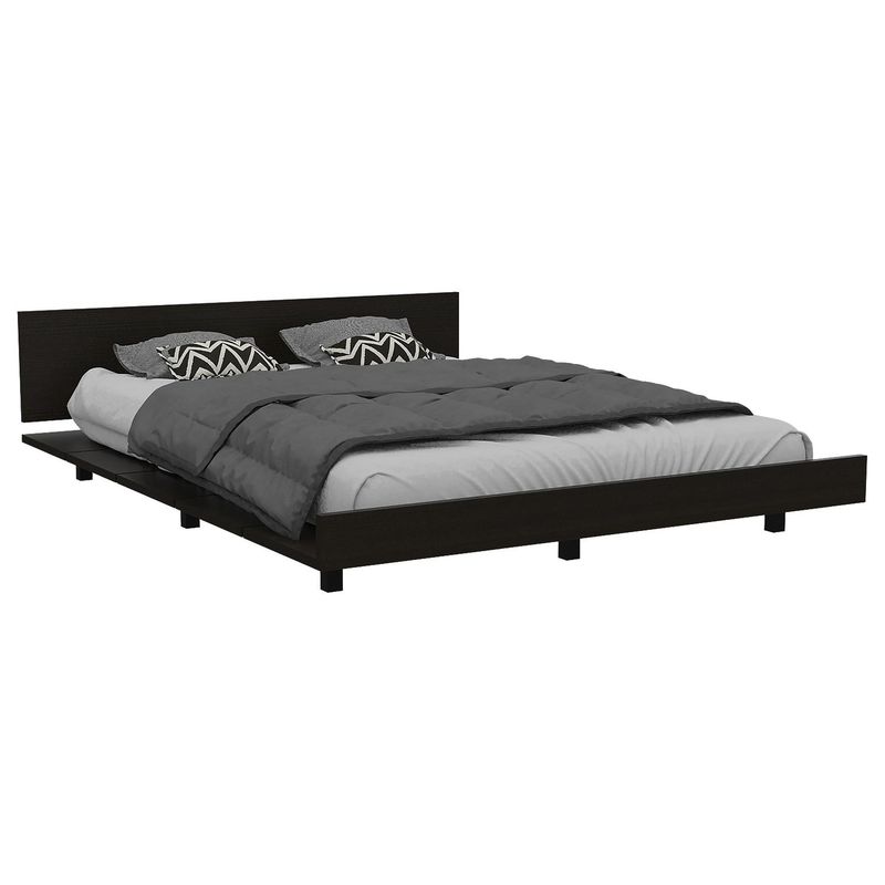 TUHOME - Cama 2 plazas Kaia  Wengue/miel