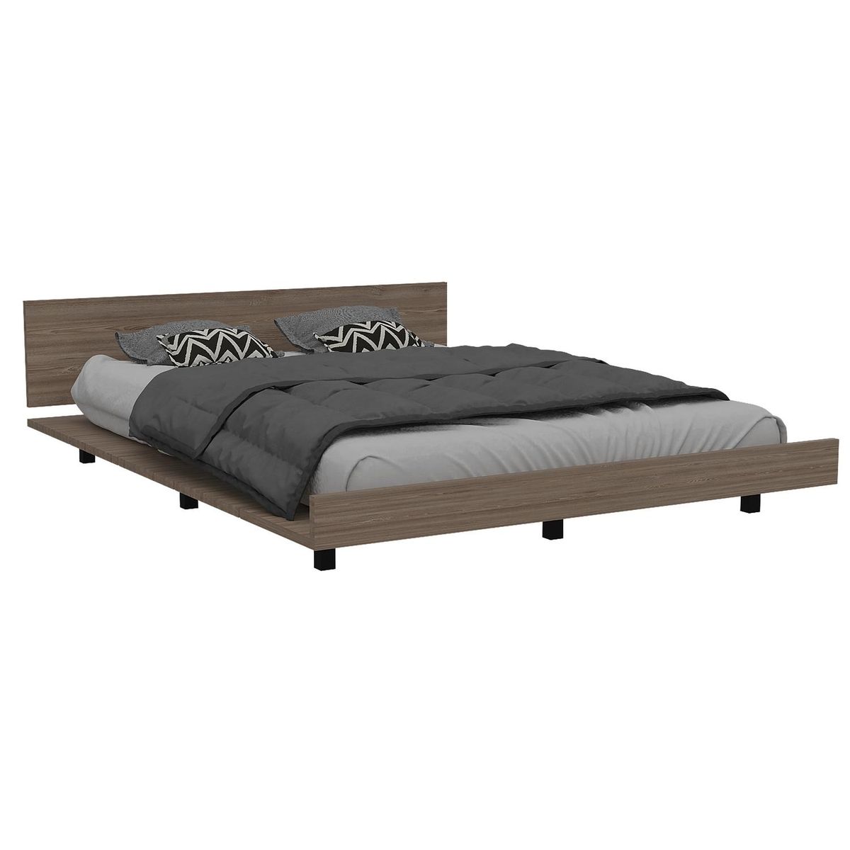 TUHOME - Cama 2 plazas Americana Kaia Miel/blanco