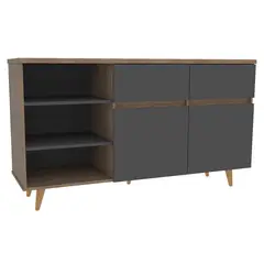 TUHOME - Buffet 140,1x42,1x78,4 cm Miel/gris