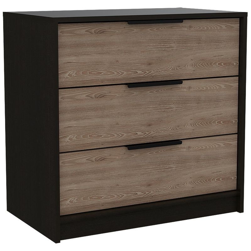 TUHOME - Cómoda 3 Cajón(es) KAIA 70x68.7x41.3 cm Wengue/miel