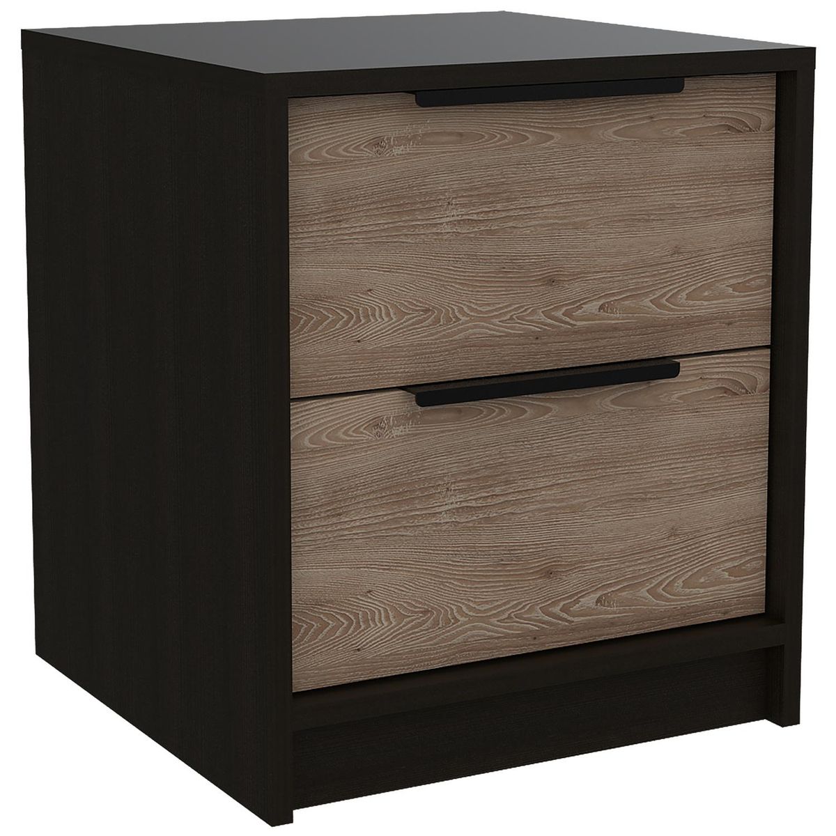 TUHOME - Velador 2 Cajón(es) KAIA 41x48x41.3 cm Wengue/miel