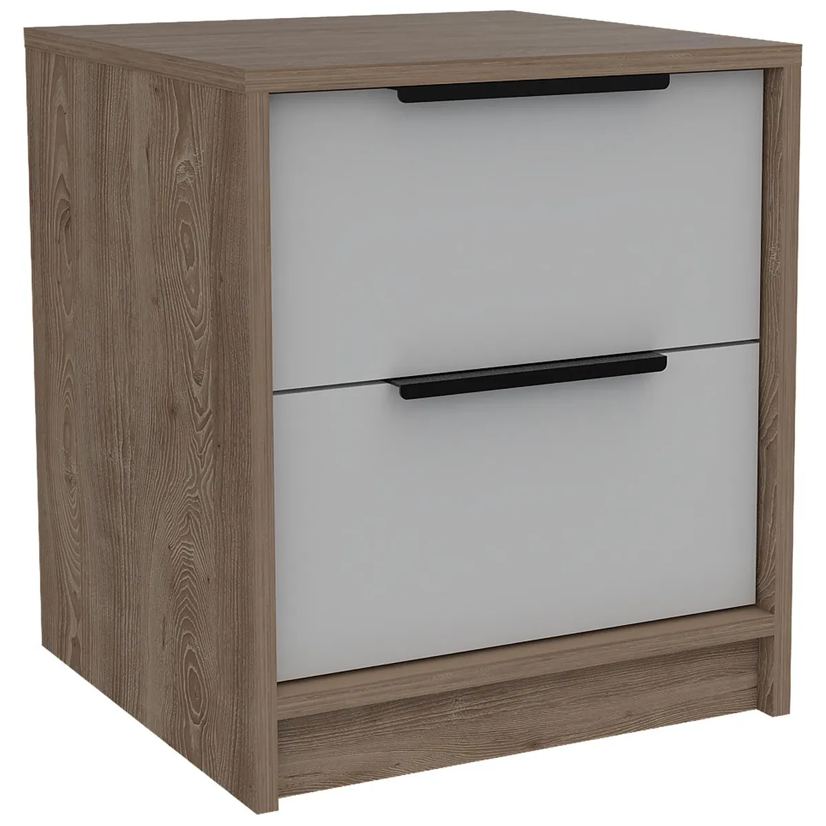 TUHOME - Velador 2 Cajón(es) KAIA 41x48x41.3 cm Miel/blanco