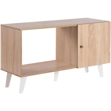 Rack TV roble con puerta 56x101x37 cm