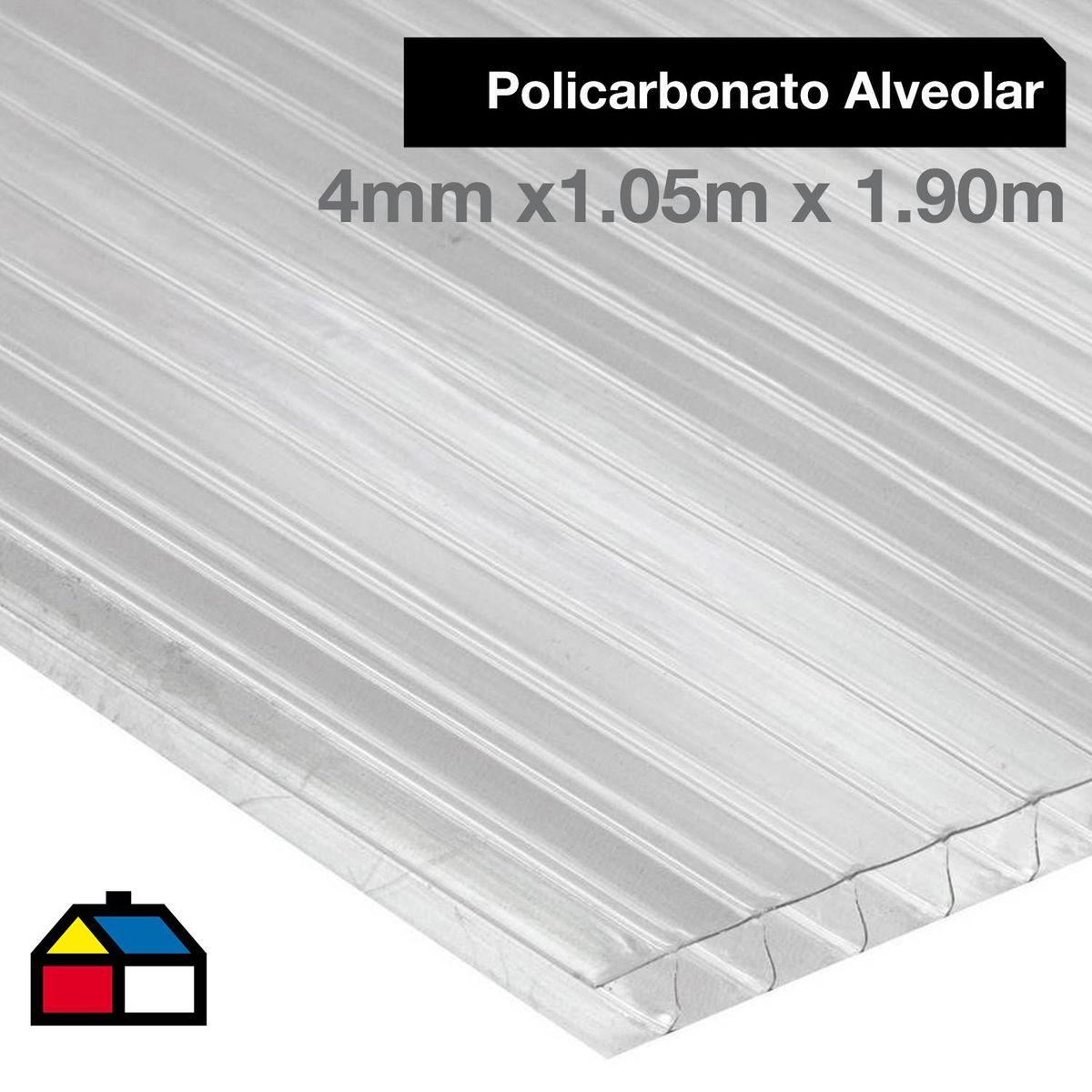 DVP - Plancha Policarbonato Alveolar 4 mm 105x190 cm Transparente