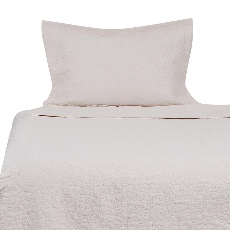 MASHINI - Cubrecama Quilt 1.5 plazas Algodon Crudo