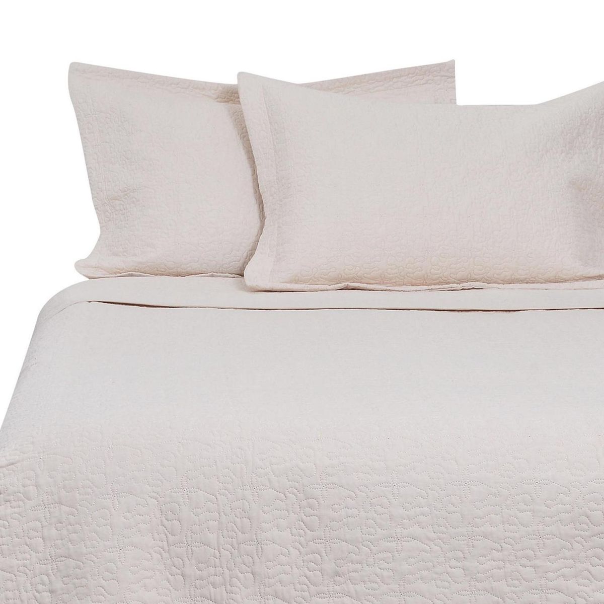 MASHINI - Cubrecama Quilt 2 plazas Algodon Crudo