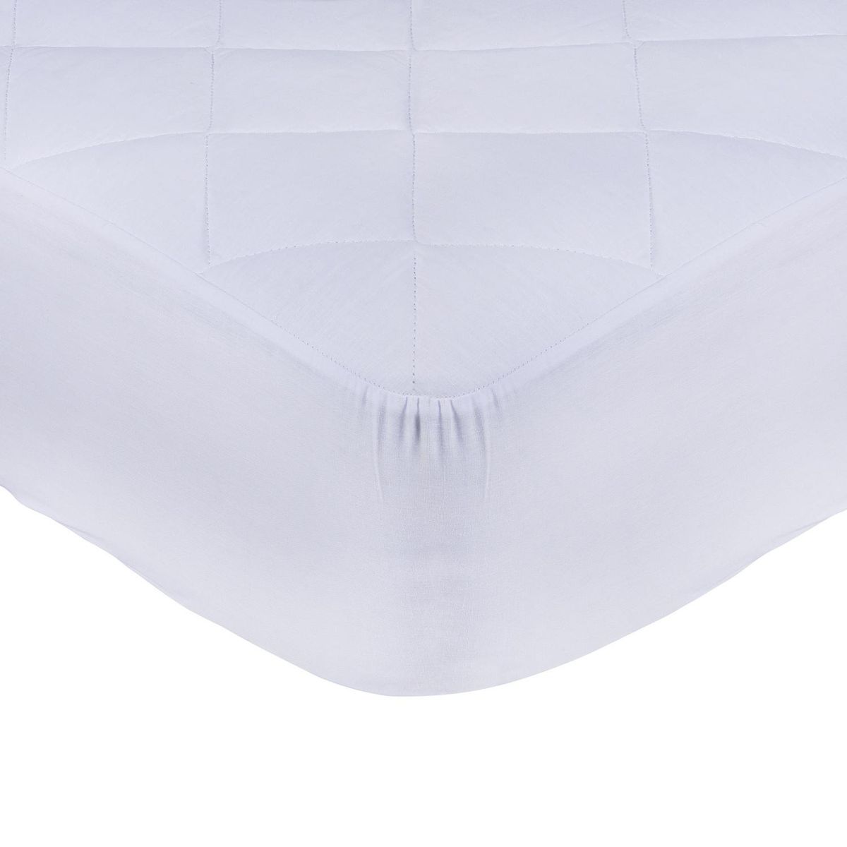 MASHINI - Cubrecolchón Elasticado 1.5 plazas Blanco