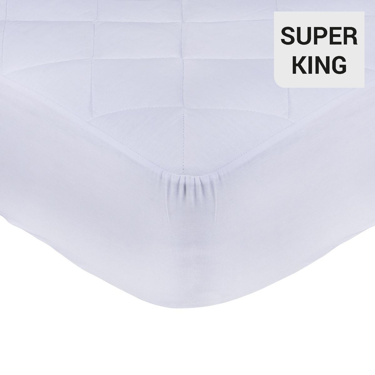 MASHINI - Cubrecolchón Elasticado Super king Blanco