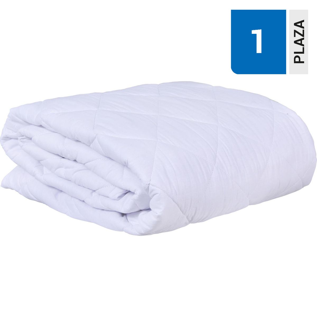 MASHINI - Cubrecolchón Ajustable 1.5 plazas Blanco