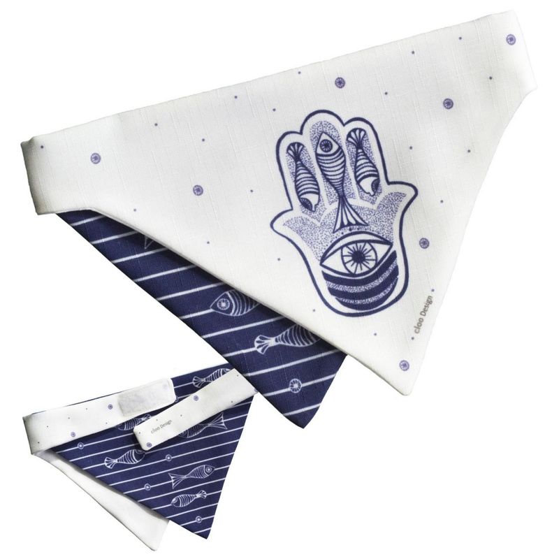 CLOO DESING - Bandana mascota mano de Fátima azul M