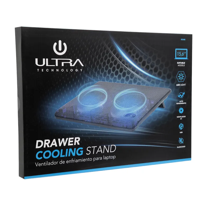 Base Ventiladora Para Notebook 9" A 17" 2 Puertos Usb