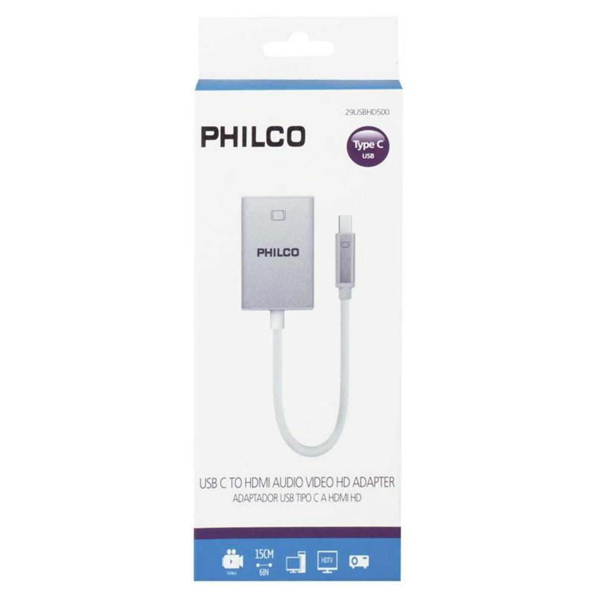 PHILCO - Adaptador display USB-C HD mi hd 500
