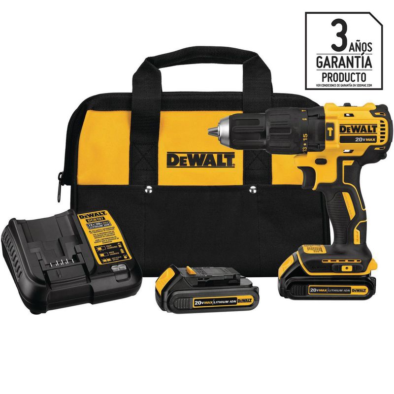 DEWALT - Taladro Inalámbrico Percutor 13 mm 20 V/2 Baterías