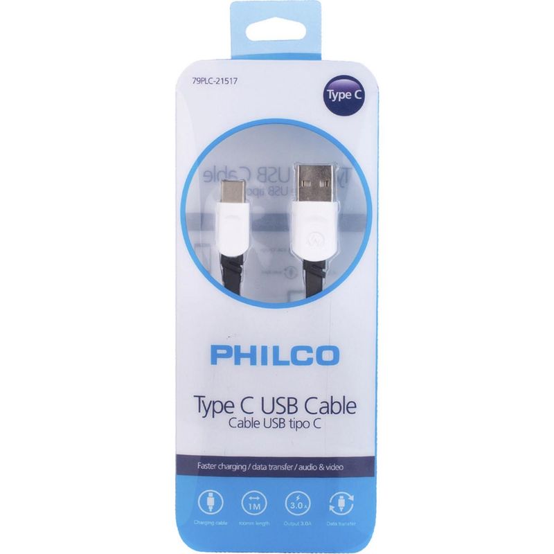 PHILCO - Cable de carga rapida tipo C 1 m